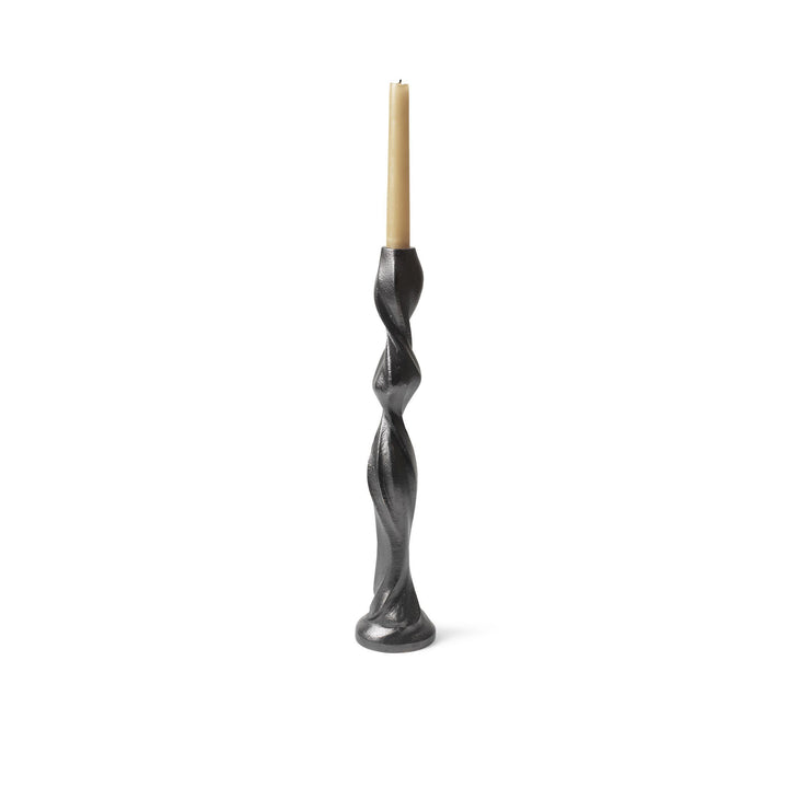 ferm LIVING Gale Candle Holder, Blackened Aluminium, H38cm