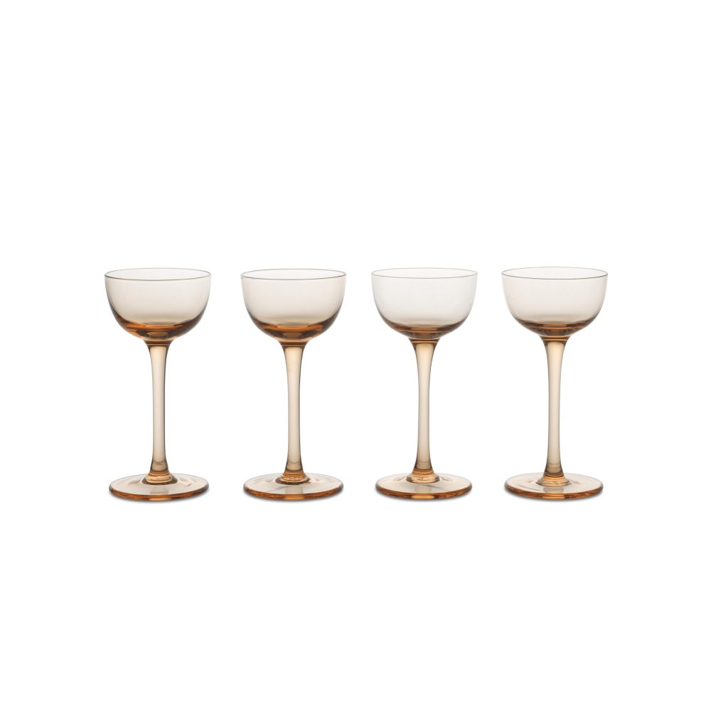 ferm LIVING Host Liqueur Glasses, Blush (Set of 4)