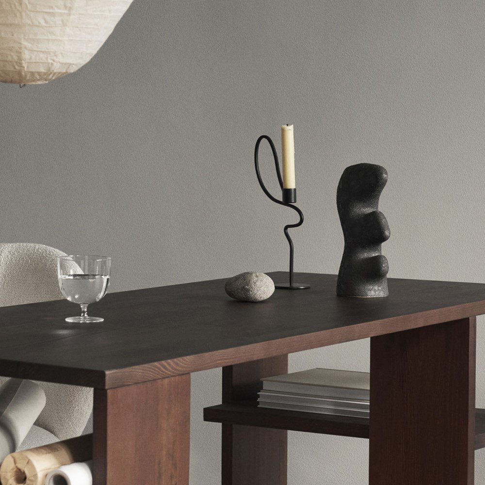 ferm LIVING Valse Candle Holder, Black, High