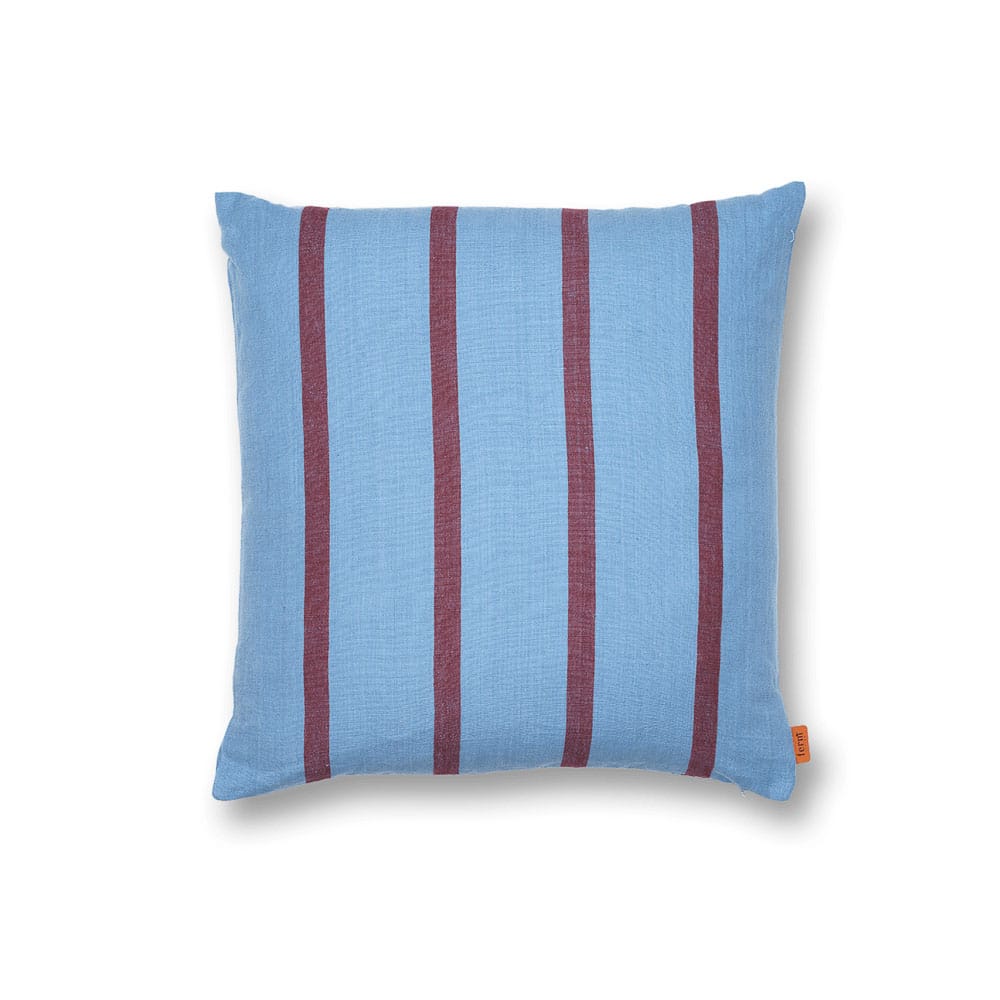 ferm LIVING Grand Cushion, Faded Blue/Burgundy