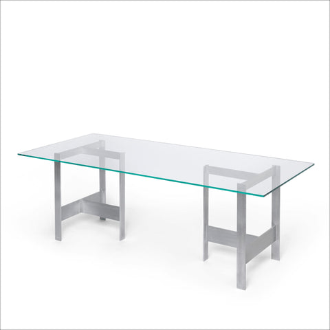 PRE-ORDER │ FERM LIVING Lager Dining Table, 90x200cm, Glass/Aluminium