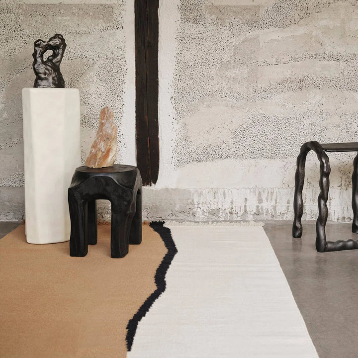 PRE-ORDER │ FERM LIVING Soil Kelim Rug, Dark Sand/Off-White – 3 Sizes