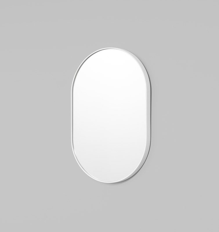 MIDDLE OF NOWHERE Bjorn Oval Mirror White 50x75cm-19736