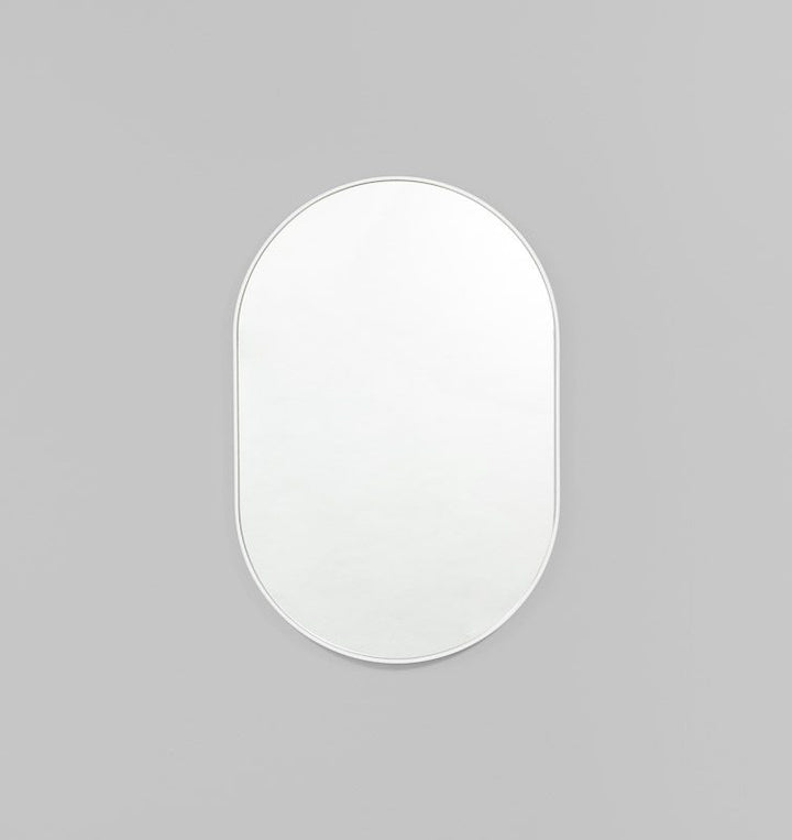 MIDDLE OF NOWHERE Bjorn Oval Mirror White 50x75cm-19737