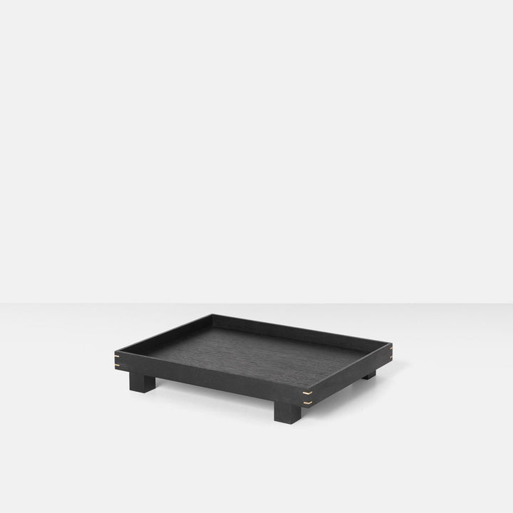 ferm LIVING Bon Wooden Tray Black Stained Oak - 2 Sizes-24896