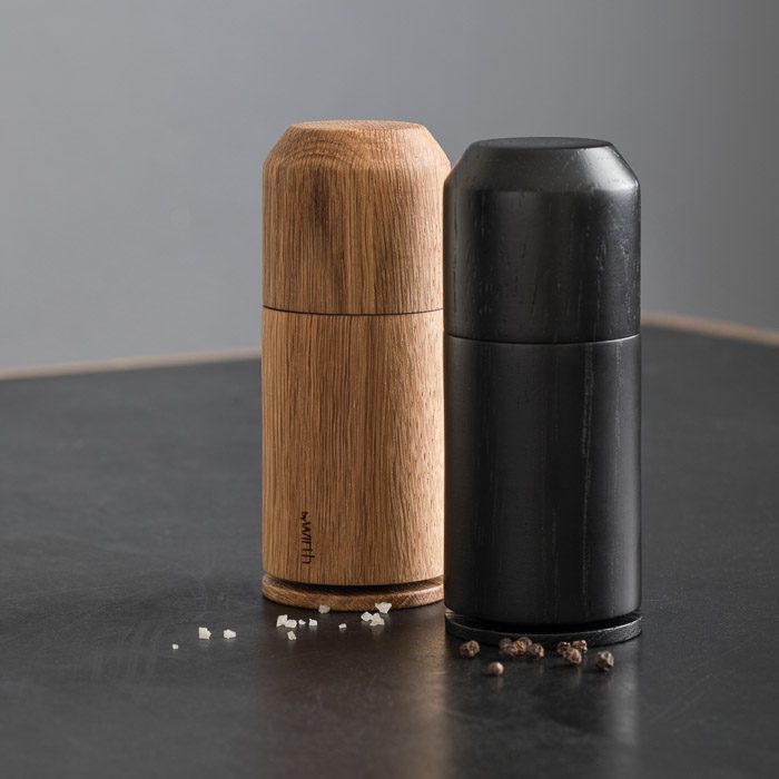 BY WIRTH ‘Crush Me’ Salt or Pepper Grinder Black Oak-22218