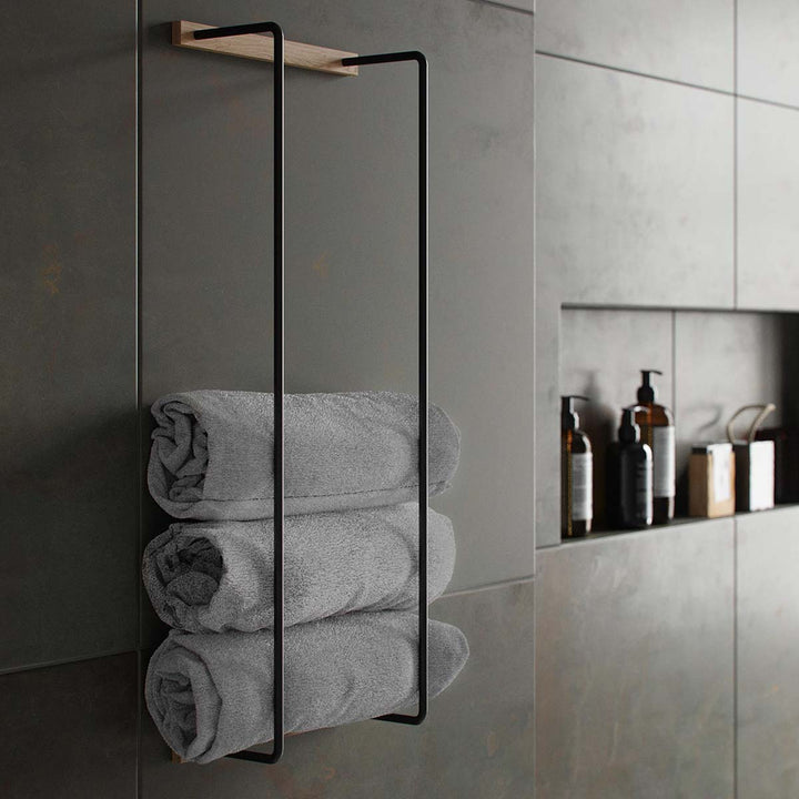BY WIRTH Towel Rack, Smoked-34710