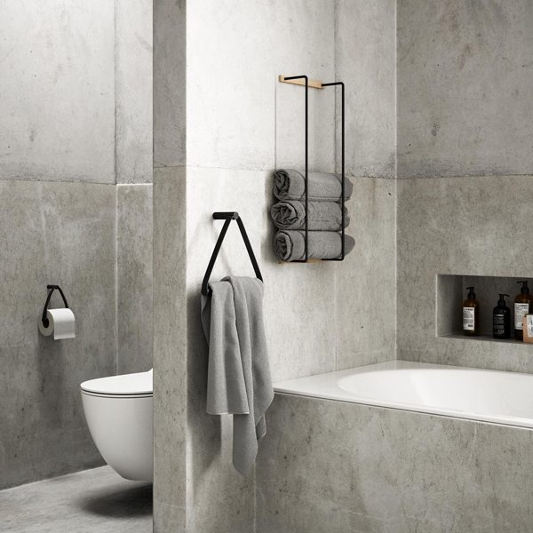 BY WIRTH Towel Rack, Smoked-34711