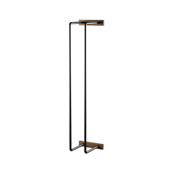 EKTA Living Bathroom Hand Towel and Toilet Roll Rack, Smoked Oak/Black-0