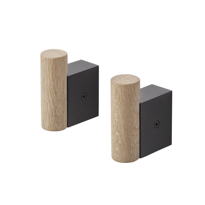 MUUTO Attach Coat Hook, Set of 2 Oak/Black-0