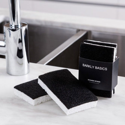 BARKLY BASICS Black and White Scourer Sponge (2 Pack)