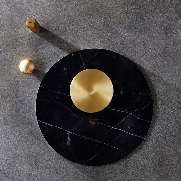BEHR & CO Geo Circle Coasters, Brass, Set of Four-29887