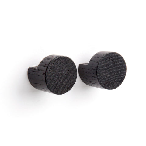 EKTA LIVING Wood Knot Hook, Small W2.8cm, Black Oak (Set of 2)