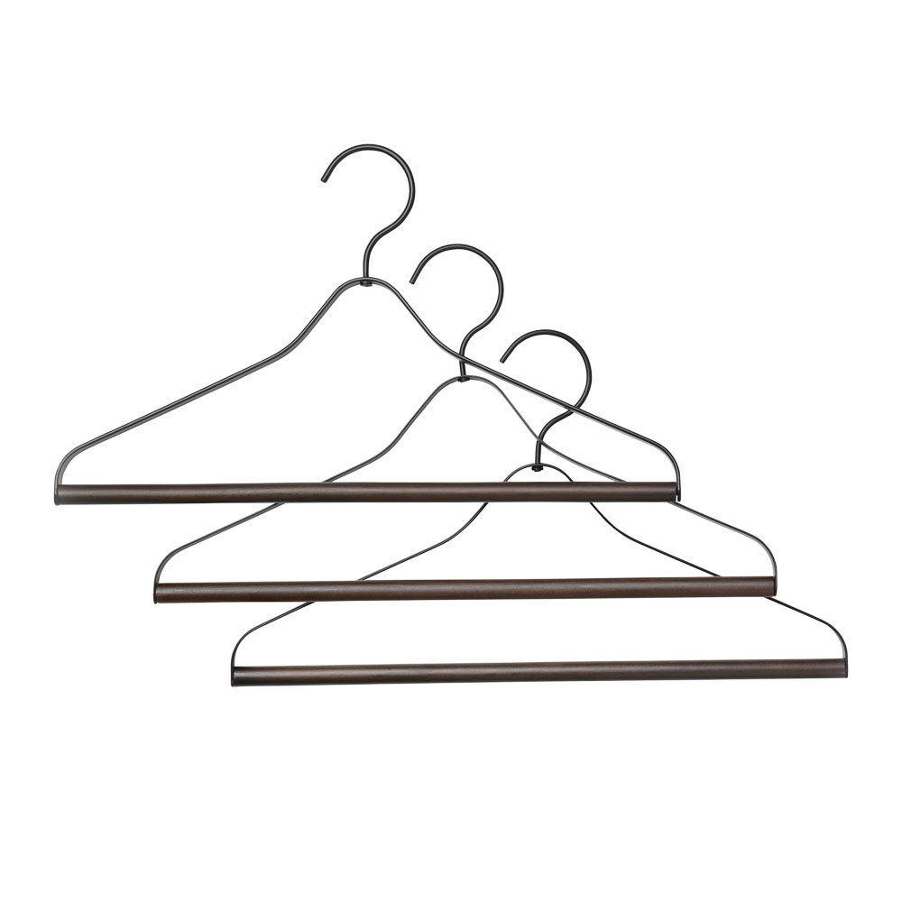 ferm LIVING Coat Hanger, Black - Set of 3-30482