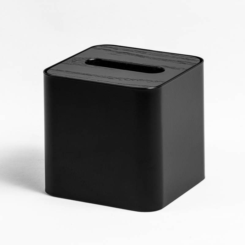 DESIGNSTUFF Square Tissue Box, Black-33137