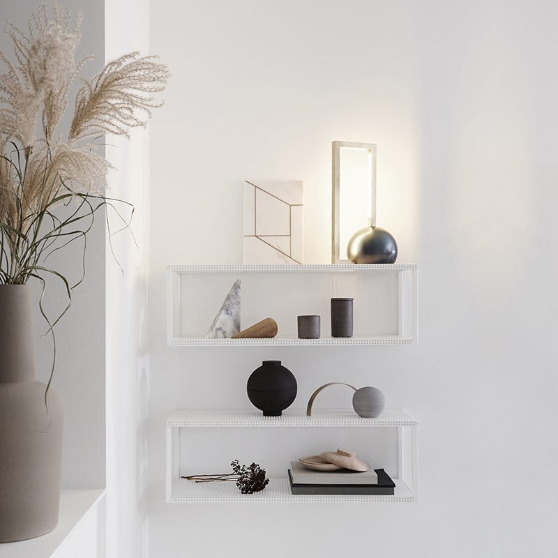 KRISTINA DAM STUDIO Large Grid Wall Shelf White-21329