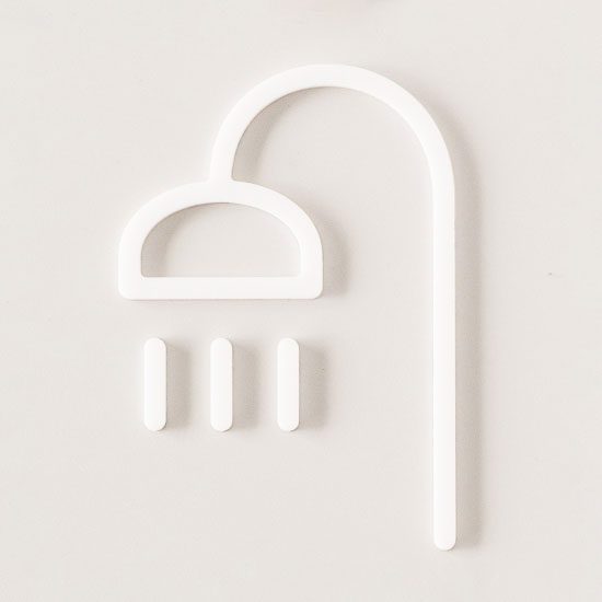 MOHEIM Shower Door Sign, White-0