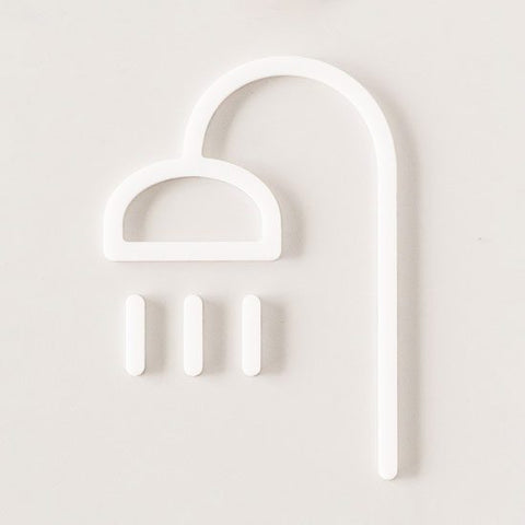 MOHEIM Shower Door Sign, White