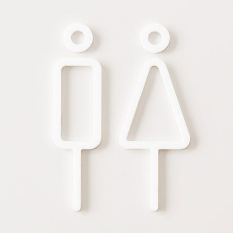 MOHEIM Restroom Sign, White - 2 Pieces