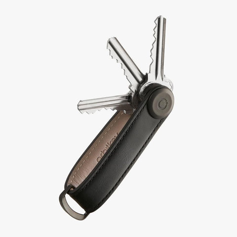 ORBITKEY Key Organiser 2.0 Leather, Black/Black