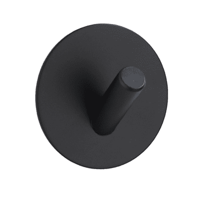 DESIGNSTUFF Stainless Steel Hook Self-Adhesive, Matt Black, Set of 3-0