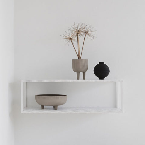 KRISTINA DAM STUDIO Large Grid Wall Shelf, Beige
