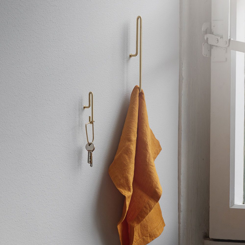 MOEBE Wall Hook Matt Gold, Small (Set of 2)
