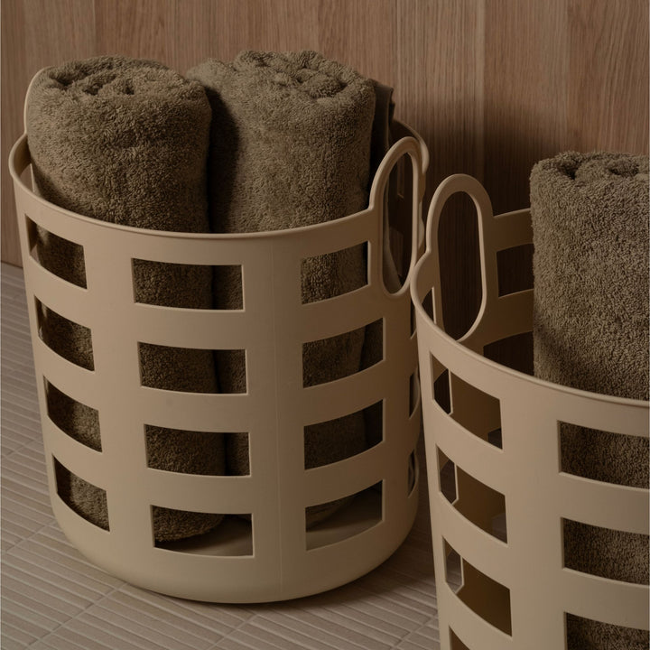 ENKEL STUDIO Storage and Laundry Basket, Large, Sand (Set of 2)