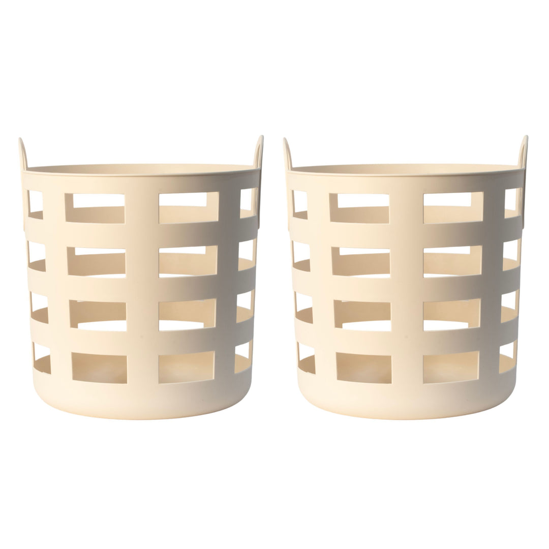 ENKEL STUDIO Storage and Laundry Basket, Large, Sand (Set of 2)