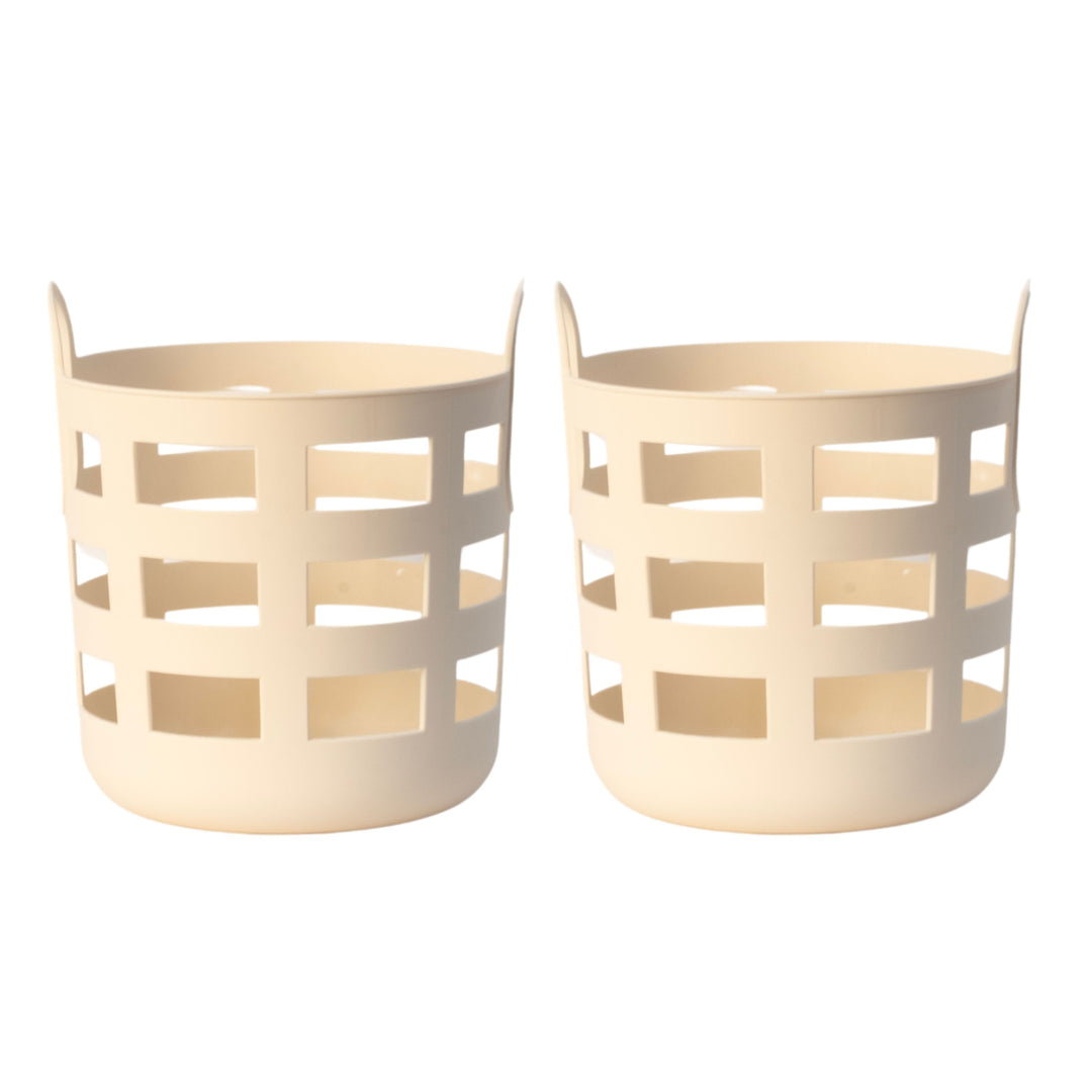 ENKEL STUDIO Storage Basket, Small, Sand (Set of 2)