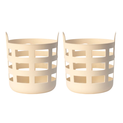 ENKEL STUDIO Storage Basket, Small, Sand (Set of 2)