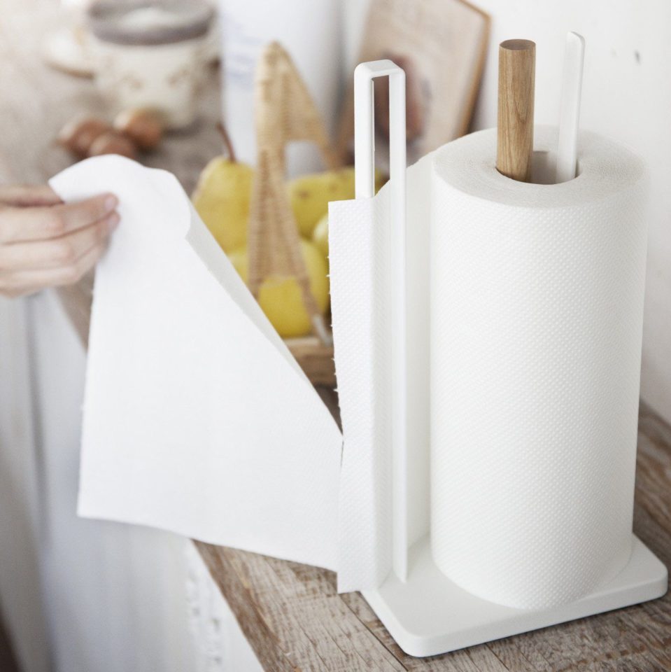 Yamazaki Tower - Toilet Paper Stand with Tray - White