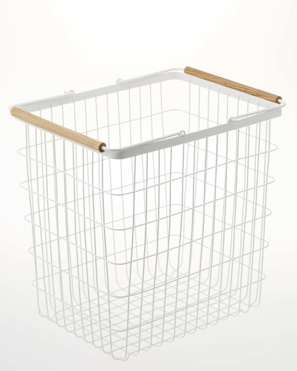 YAMAZAKI Tosca Laundry Wire Basket Large, White