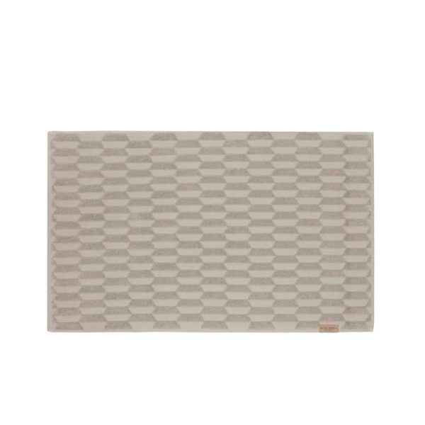METTE DITMER Geo Bath Mat, Organic Cotton, 50x80cm, Sand | Designstuff