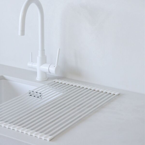 PRE-ORDER | DESIGNSTUFF Silicone Fold Dish Drying Rack, White