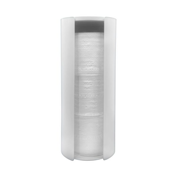 DESIGNSTUFF Wall Mounted Toilet Roll Storage Holder, White | Designstuff