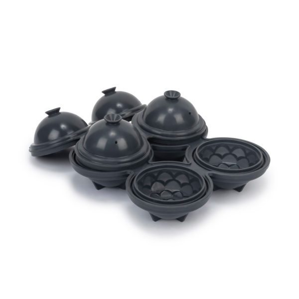W&P PEAK Cocktail Ice Tray/Mould Petal Sphere, Charcoal