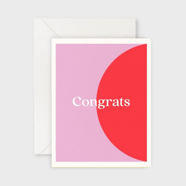 LETTUCE Congrats Greeting Card, Red Circle that says Congrats on the front