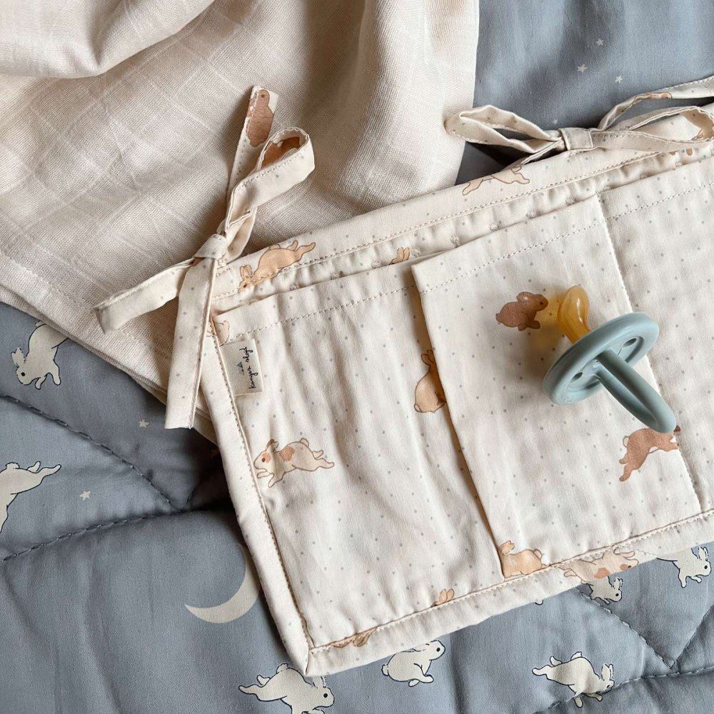 KONGES SLØJD Quilted Bed Pockets Organic Cotton, Champ Bleu | Designstuff