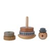 A packshot of Sigfred wooden stacking toy in nature brown by Bloomingville.