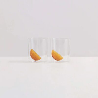 MAISON BALZAC Apéritif Gobelets, Clear/Amber (Set of 2)