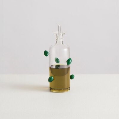 MAISON BALZAC The Olive Oil Bottle, Clear/Opaque Green, 550mL