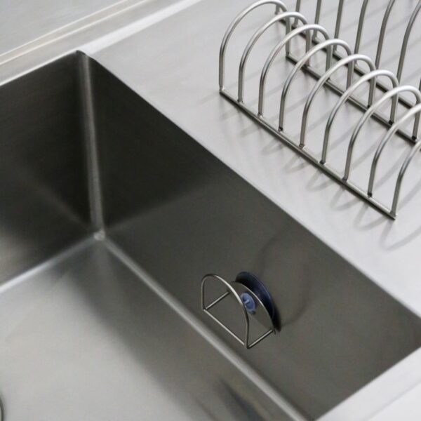 DESIGNSTUFF Sink Sponge Holder, Brushed Steel