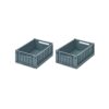 LIEWOOD Weston Storage Box, M, Whale Blue (Set of 2)