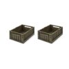 LIEWOOD Weston Storage Box M, Set of 2, Army Brown