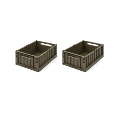 LIEWOOD Weston Storage Box M, Set of 2, Army Brown