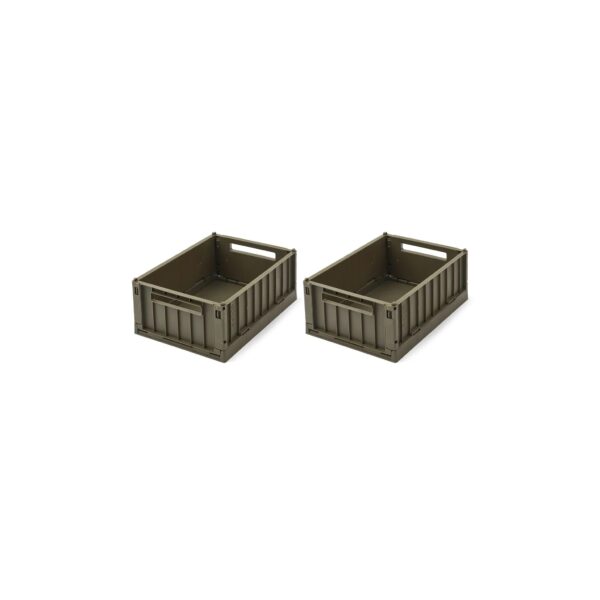 LIEWOOD Weston Storage Box S, Set of 2, Army Brown